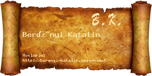 Berényi Katalin névjegykártya