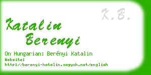 katalin berenyi business card